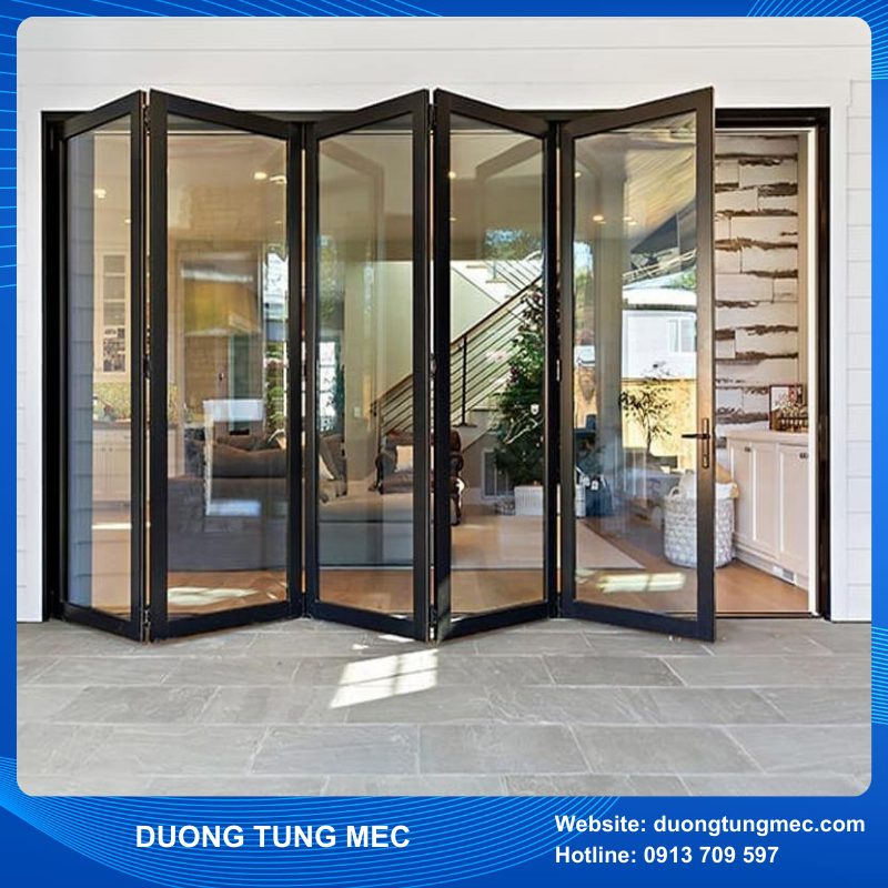 Cửa đi mở xếp trượt 5 cánh